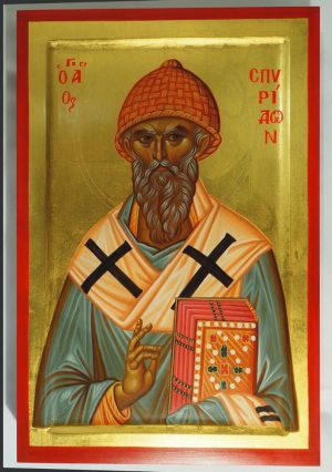 Hand-painted icon "St. Spyridon"
