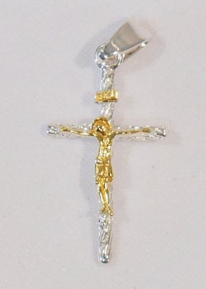 silver gold-plated cross
