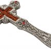 Silver-plated encased wooden blessing cross