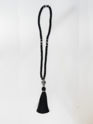 Synthetic 100-knot prayer rope with metallic cross and a tassel